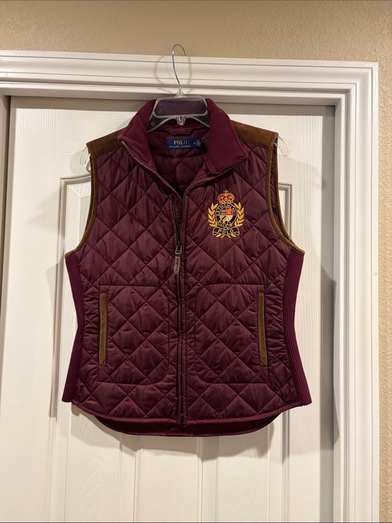 Ralph Lauren Jackets & Blazers - Ralph Lauren polo Quilted Crest Jacket in Burgundy new size M